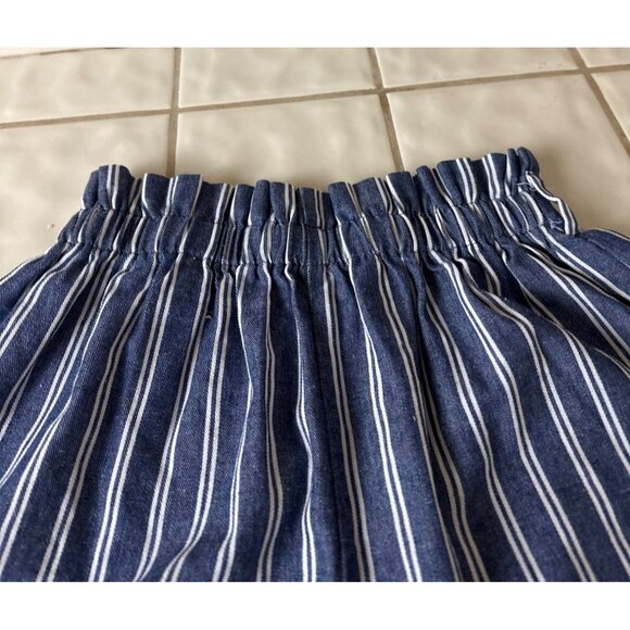 Shein Size Small Casual Short Shorts Loose Fit Elastic Waist Blue/White Stripe - Picture 3 of 12